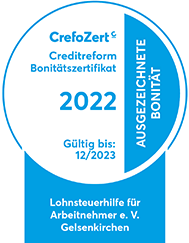 Crefozert 2022 für die Lohnsteuerhilfe Online - das Zertifikat im Bild.